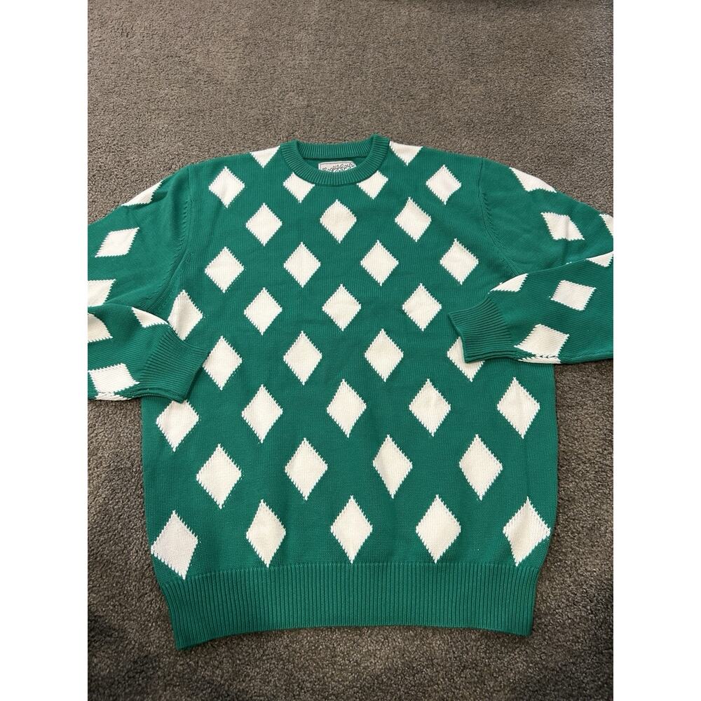 Bogey Boys Diamond Sweater Green Men's‎ Size Large